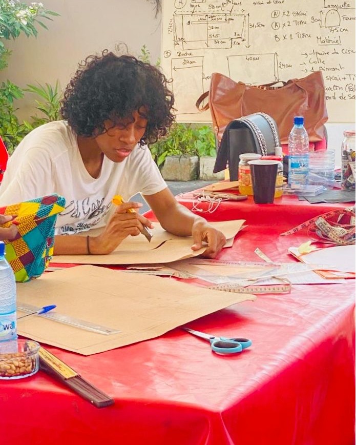 Student working on a project