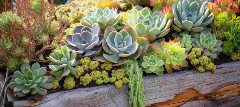 A variety of drought-tolerant succulents
